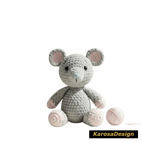 KarosaDesign ontwerp van Muis Mino op de witte achtergrond in de studio voor een perfecte valling.