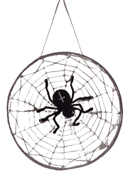 Karosadesign Haakontwerp Halloween met griezelige spin in spinnenweb